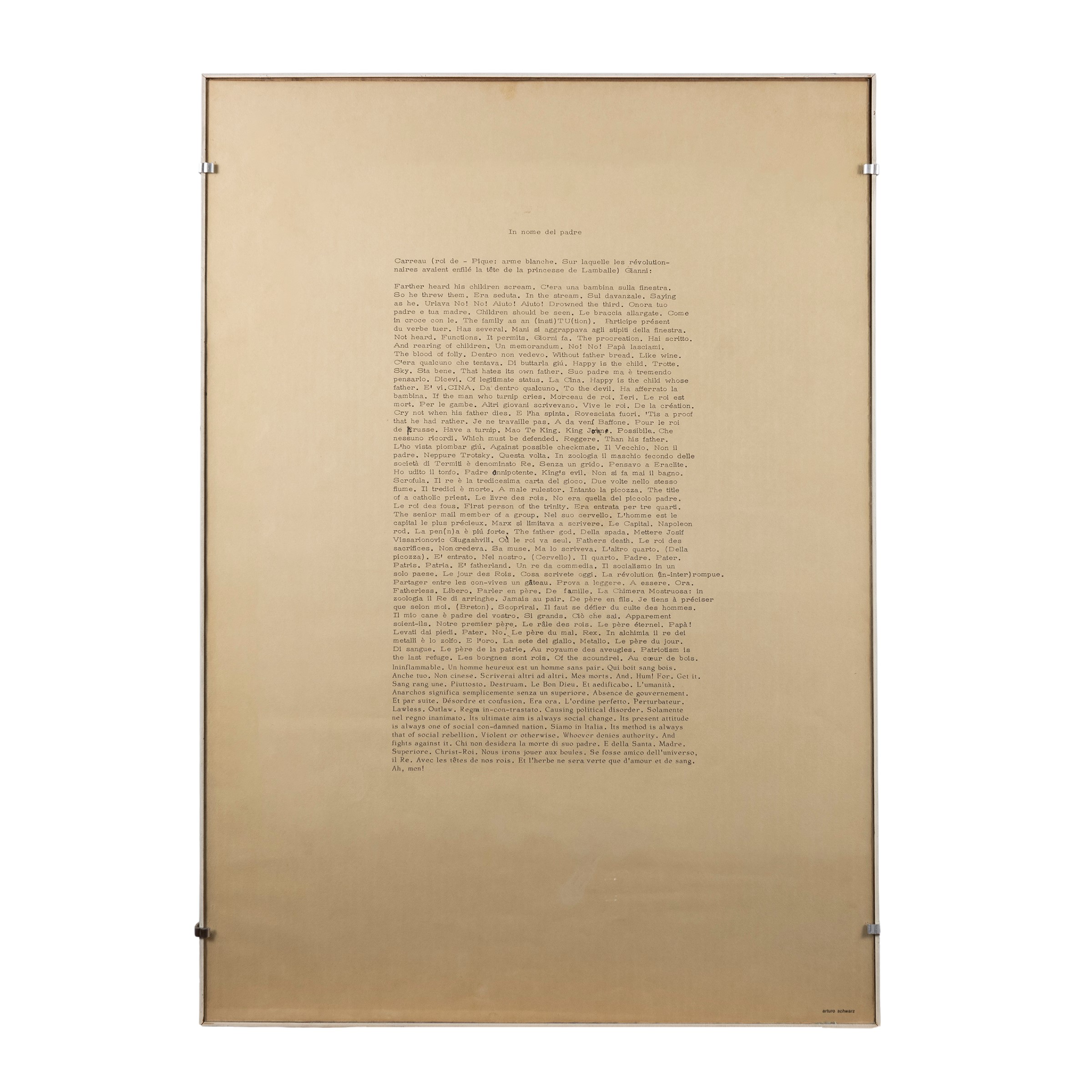 Manifesto di Arturo Schwarz