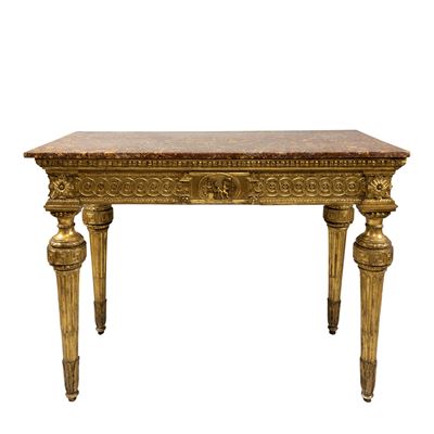 Console in Legno Dorato ed Intagliato