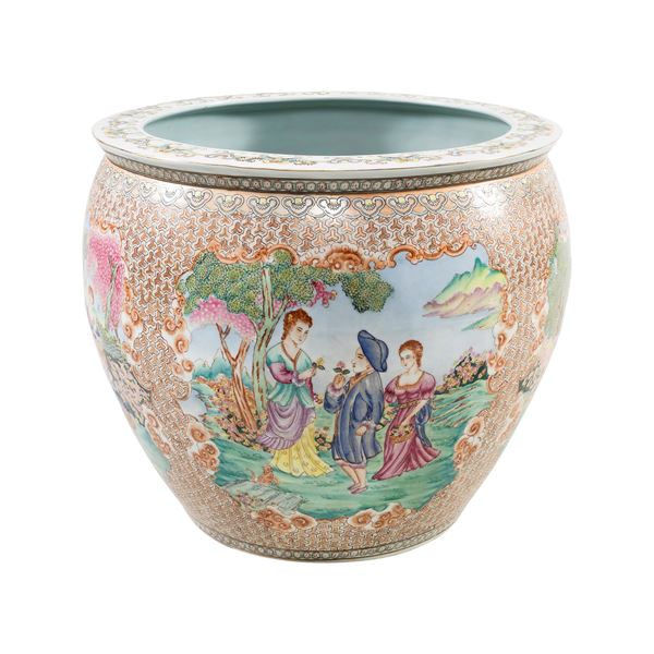 Large porcelain cachepot  (20th century)  - Auction Paintings, Furniture, Books and Sculptures Web Only - Colasanti Casa d'Aste