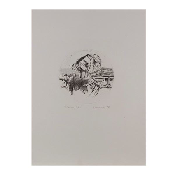 Giuseppe Guerreschi  (Milano 1929 - Nizza 1985)  - Asta Opere del XX secolo Web Only - Colasanti Casa d'Aste