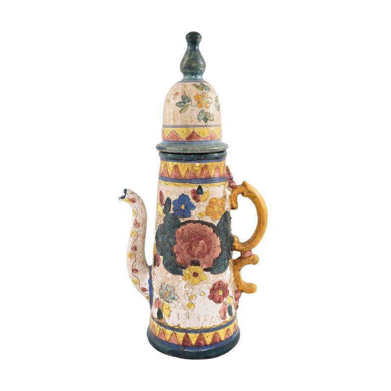 Grande brocca in ceramica policroma