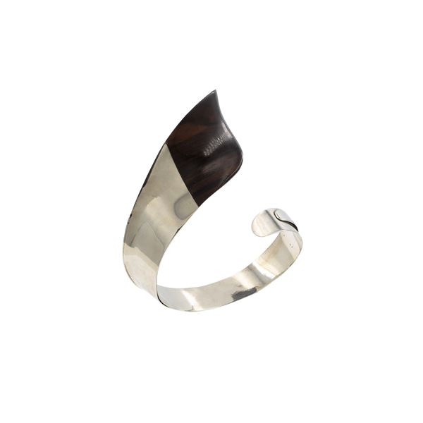Vintage metal and ebony contrarié bracelet  - Auction Bijoux e Fashion Vintage Web Only  - Colasanti Casa d'Aste
