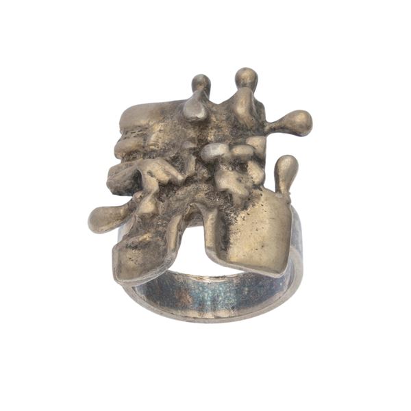 Silver sculpture ring  - Auction Bijoux e Fashion Vintage Web Only  - Colasanti Casa d'Aste