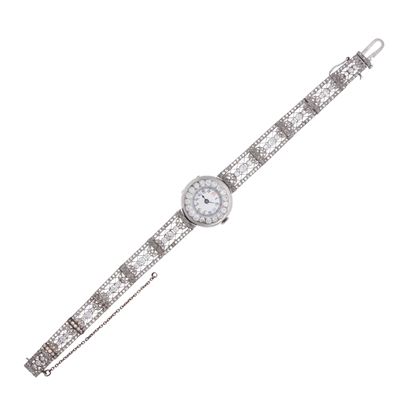 Bracciale Orologio in Platino e Diamanti