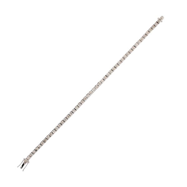 Bracciale tennis in oro bianco 18kt e diamanti