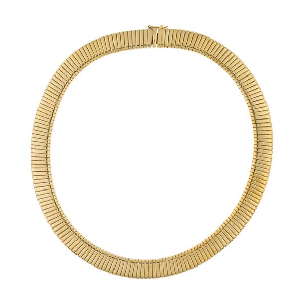 Collana tubogas in oro giallo 18kt