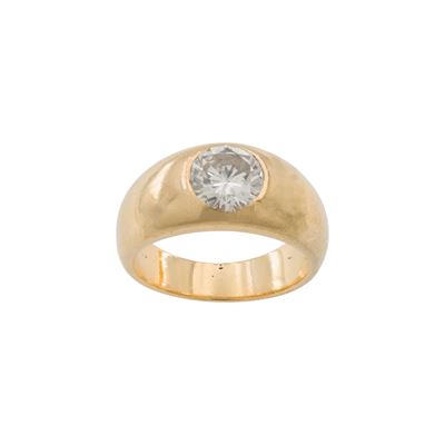 Anello in Oro Giallo 18kt con un Diamante Naturale