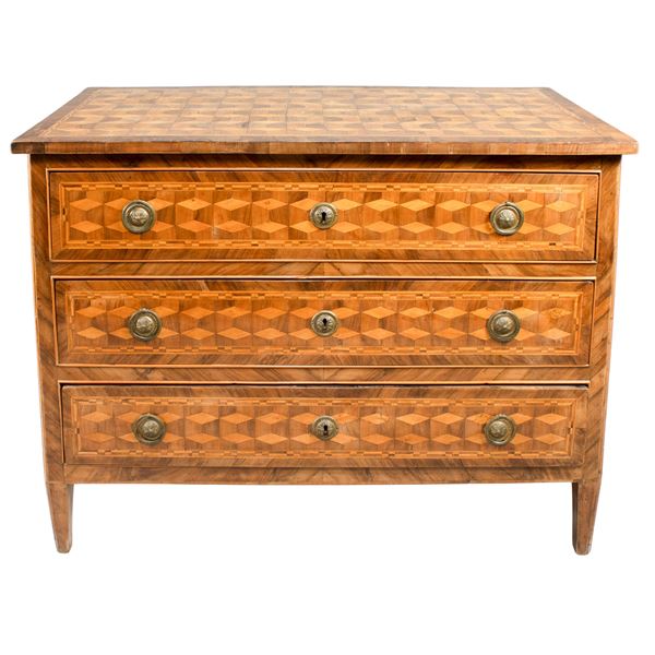 Fruit wood chest of drawers