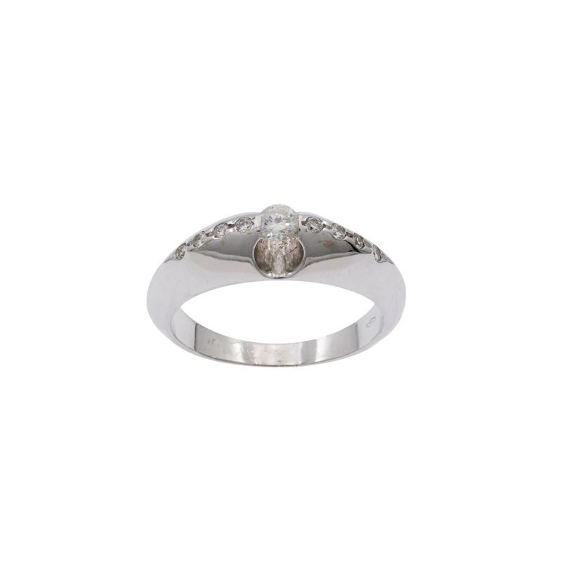 Anello in Oro Bianco 18kt e Diamanti