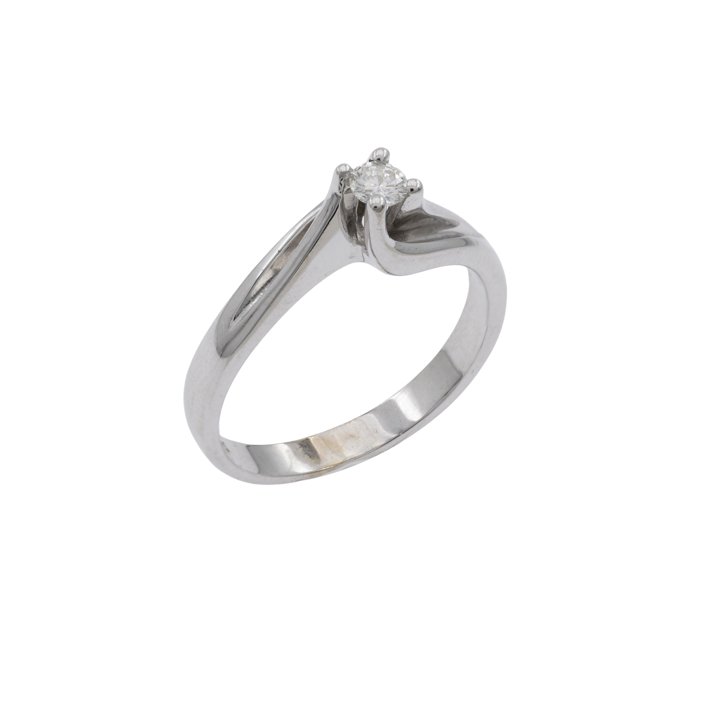 Anello solitario in oro bianco 18kt con diamante