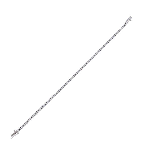 Bracciale tennis in oro bianco 18kt e pietre a simulare diamanti