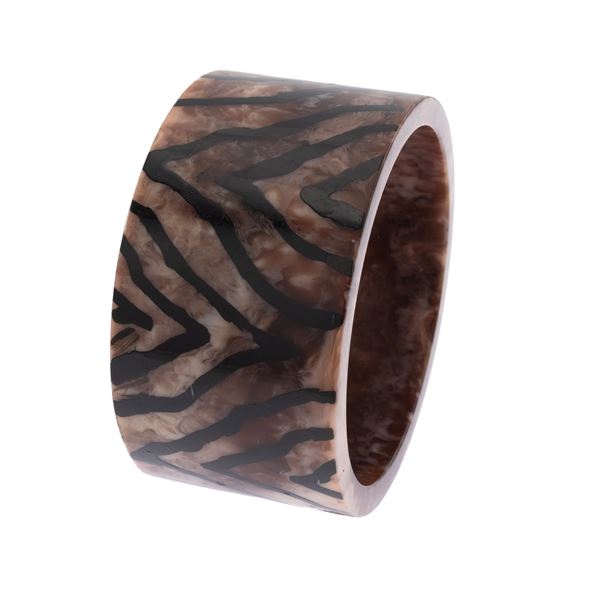 Bracciale bijou vintage a manetta in resina colorata 