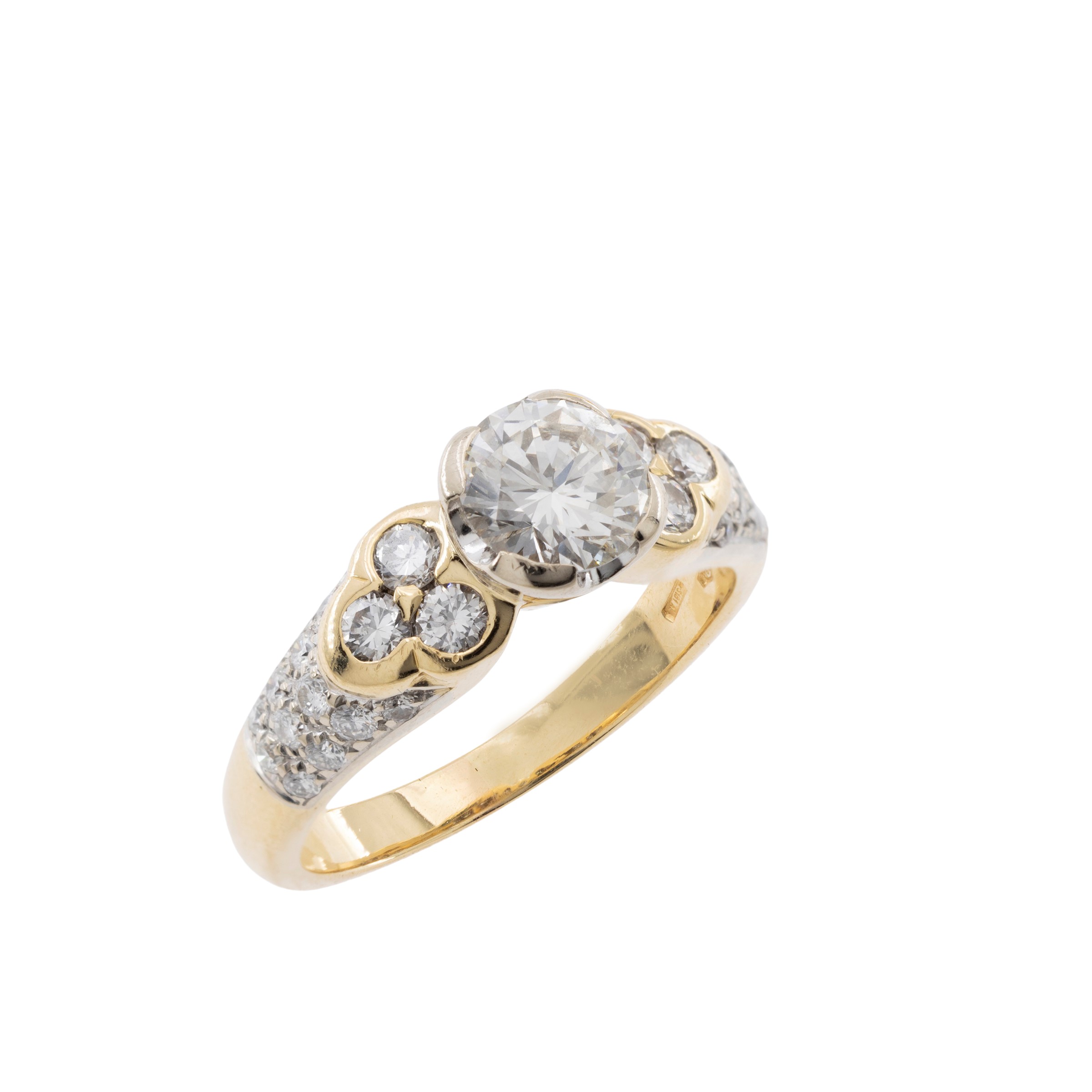Damiani Anello in Oro Giallo 18kt con un Diamante Naturale