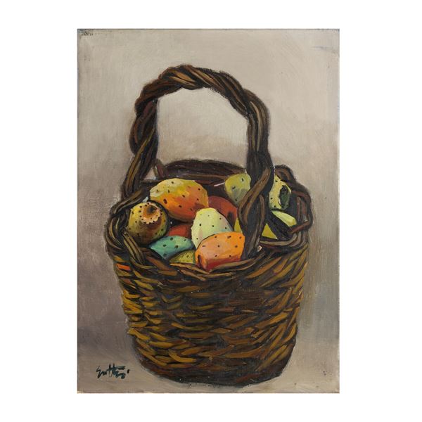 Renato Guttuso - 'Cestino con fichi d'India'