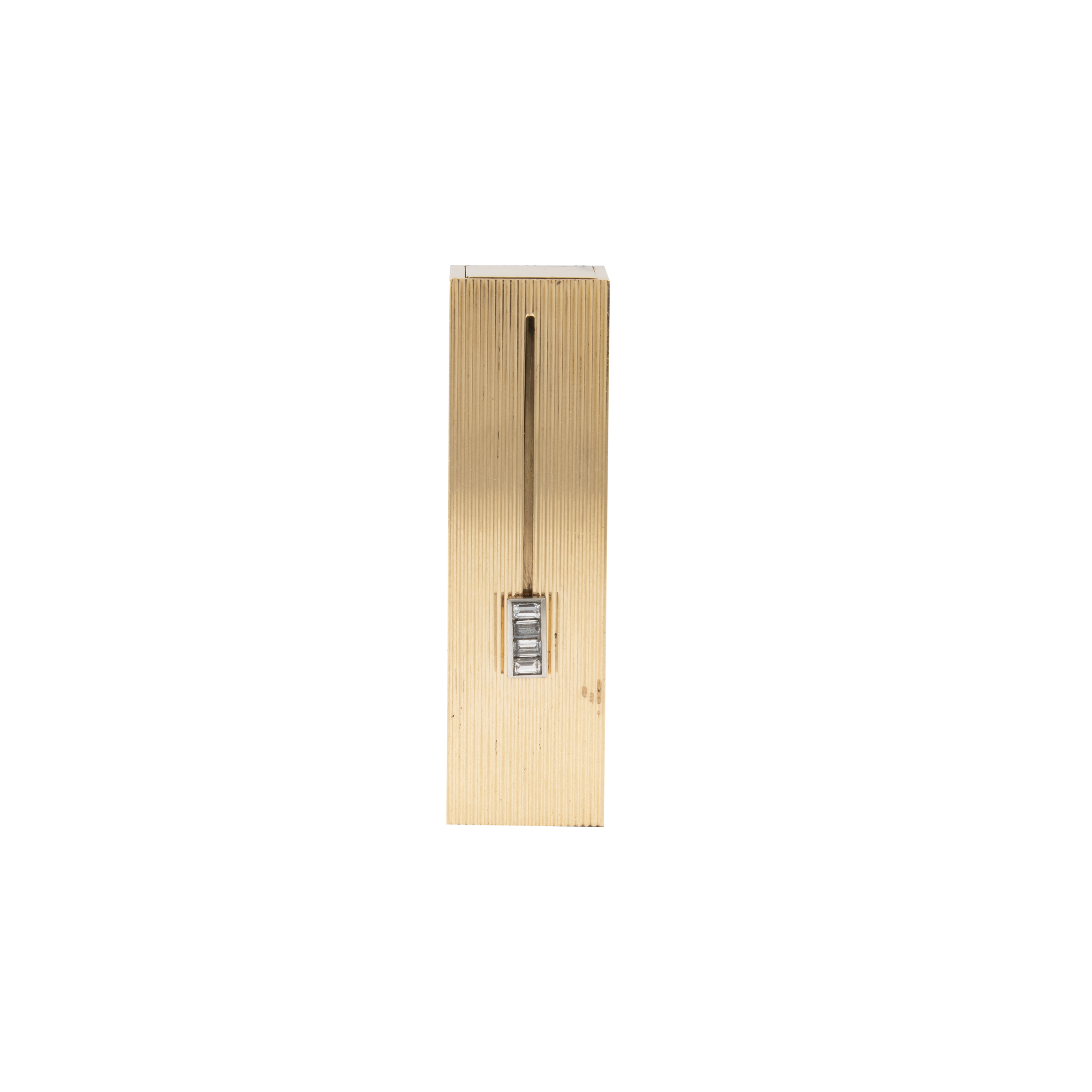 Trousse portacipria e portarossetto in oro giallo 18kt con diamanti