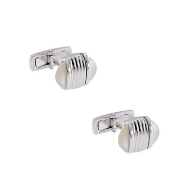 Gemelli in Oro Bianco 18kt e Madreperla