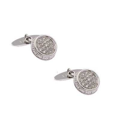 Gemelli in Oro Bianco 18kt e Diamanti
