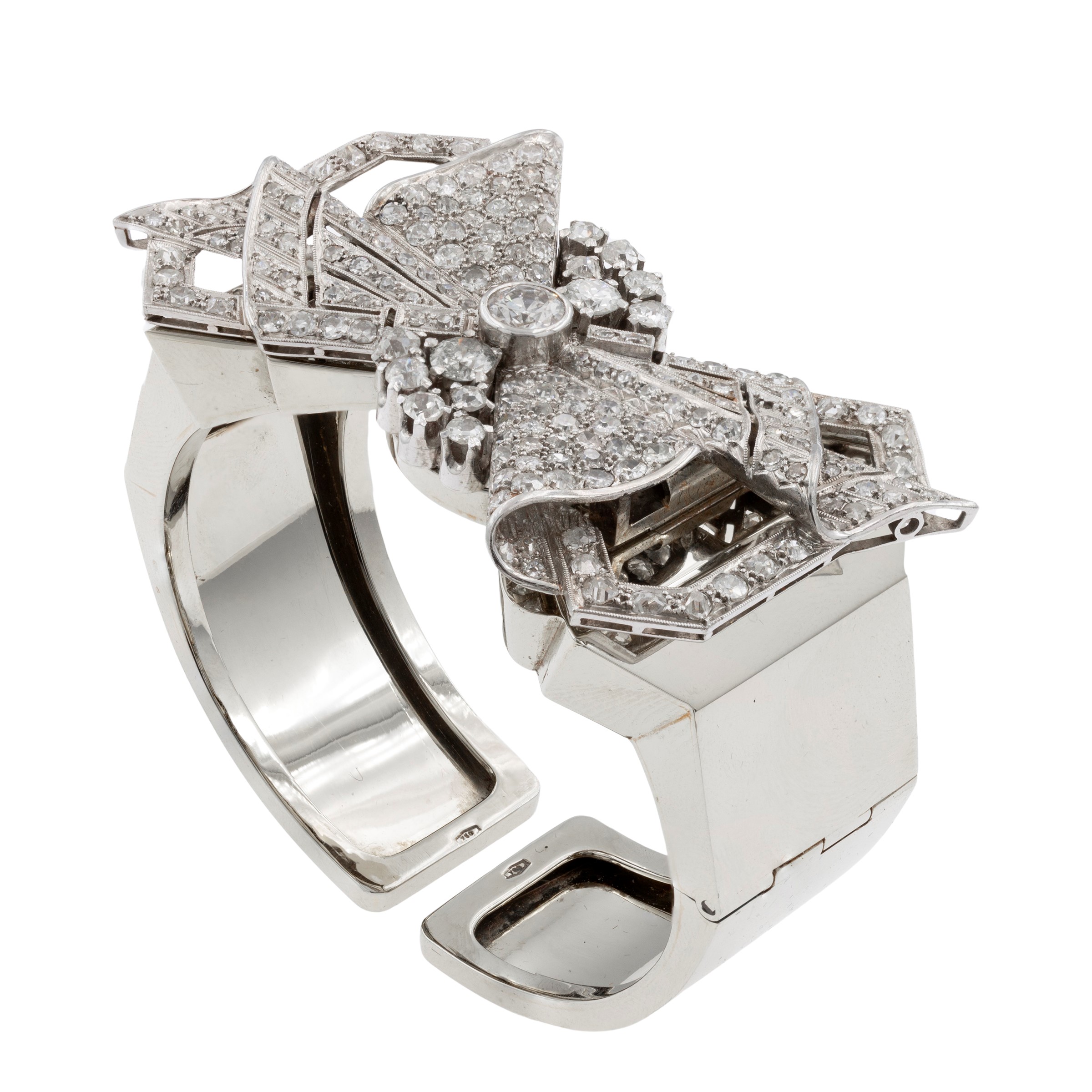 Spilla Fiocco in platino e diamanti