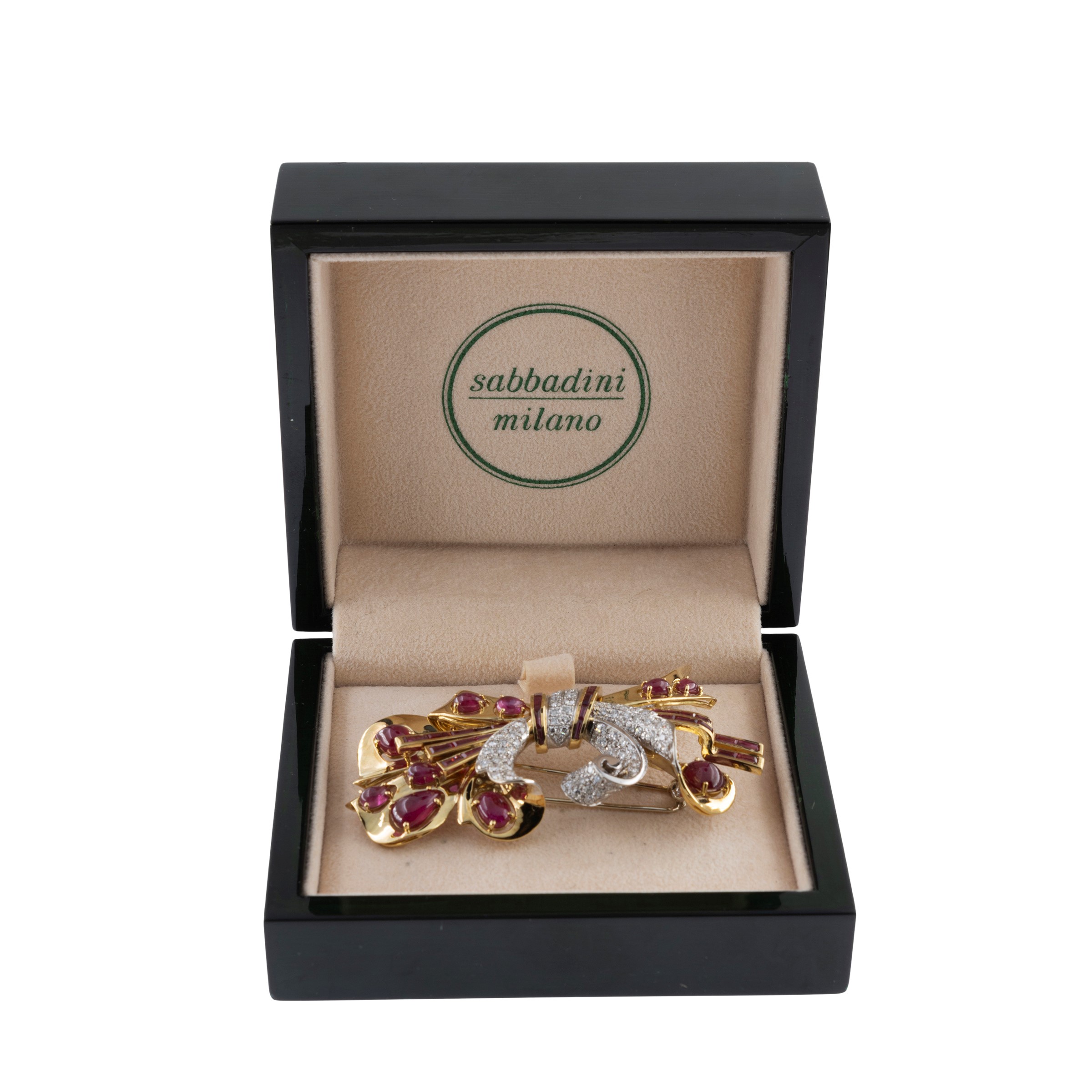 Sabbadini spilla fiocco in oro a due colori 18kt