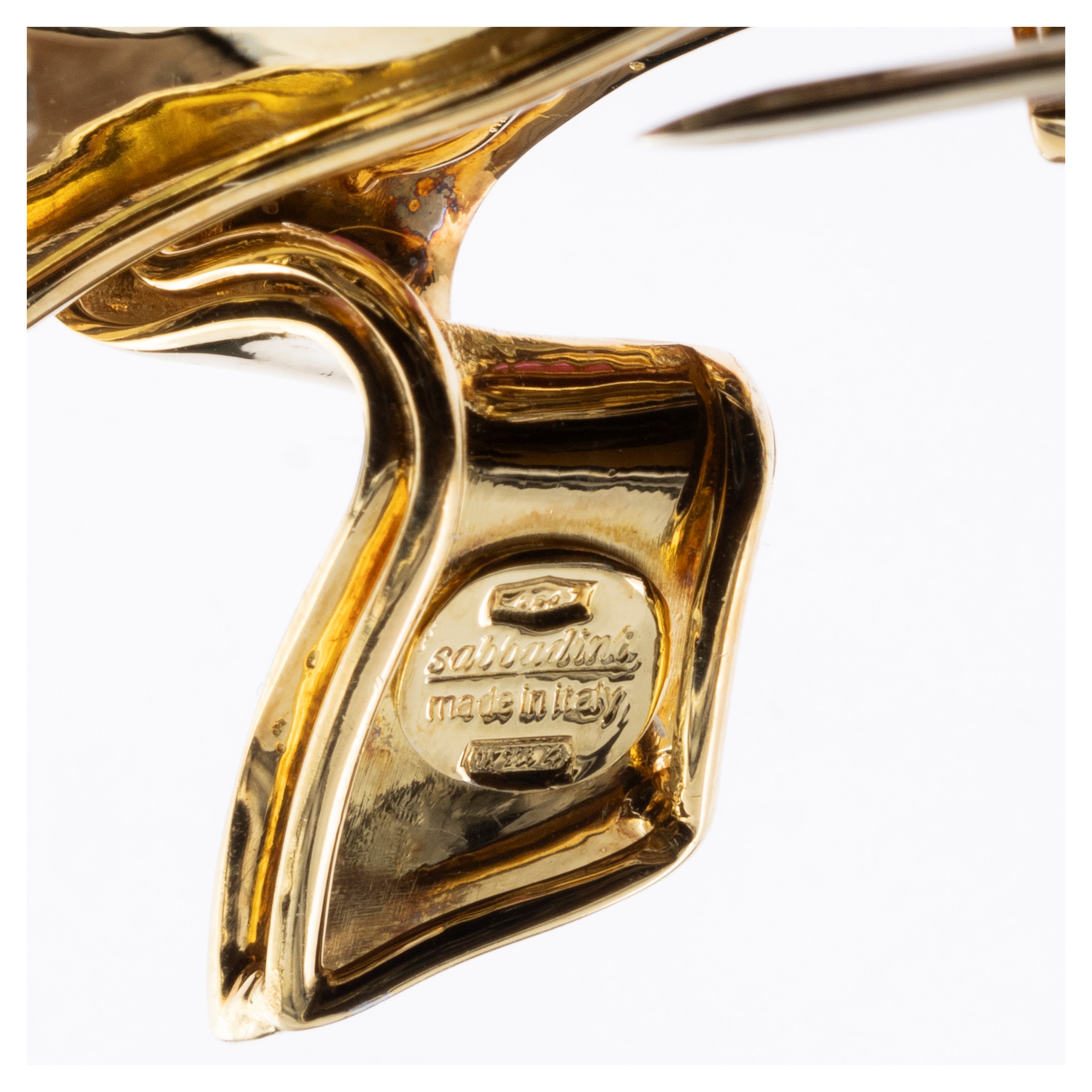 Sabbadini spilla fiocco in oro a due colori 18kt