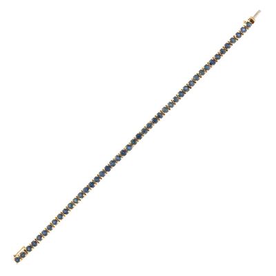 Bracciale Tennis in Oro Giallo 18kt e Zaffiri Tondi
