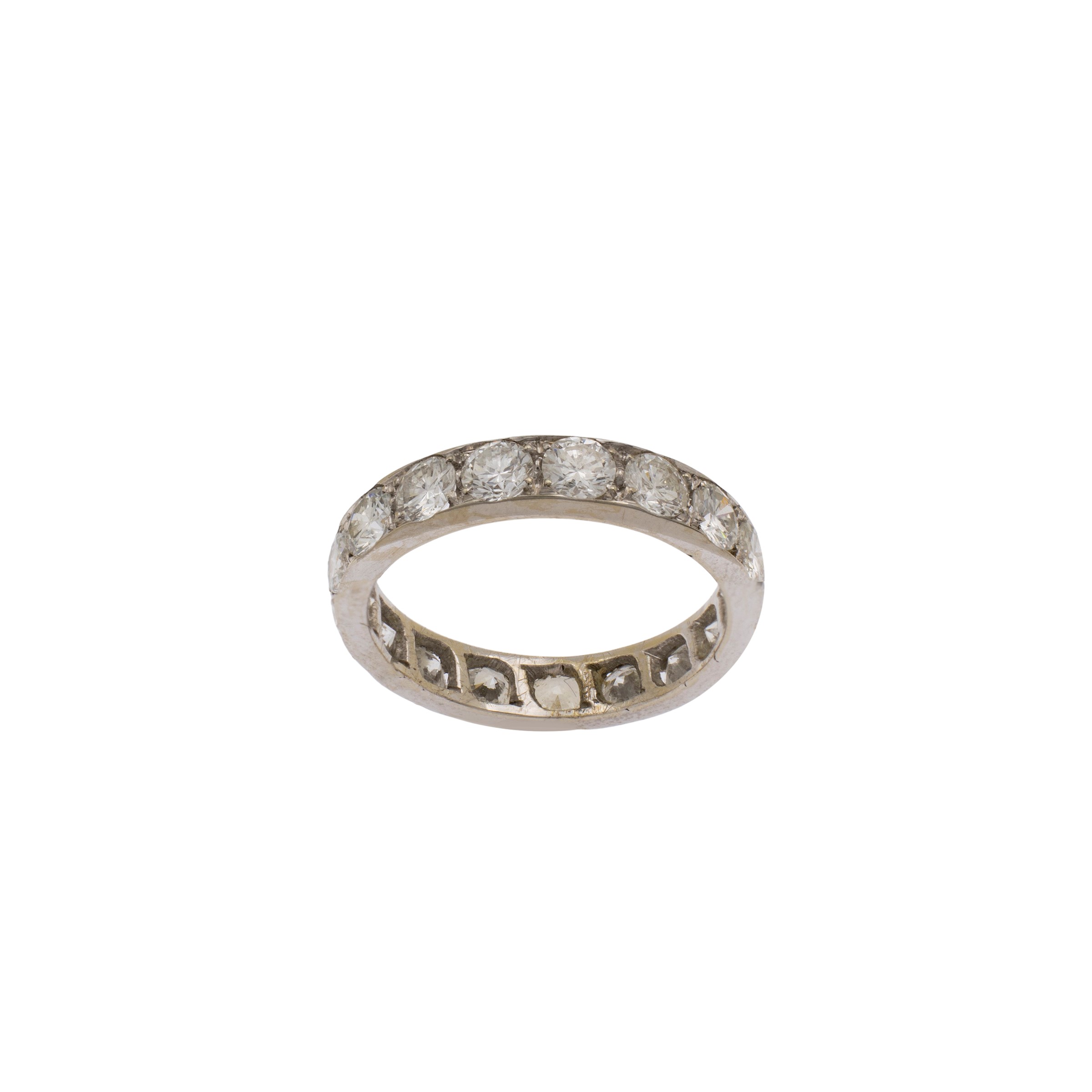 Anello Fede in Oro Bianco 18kt e Diamanti