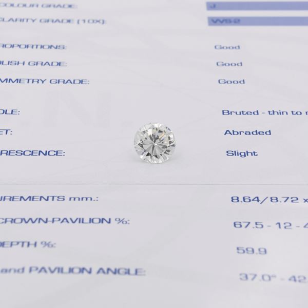 Diamante naturale sciolto taglio brillante ct 2,39