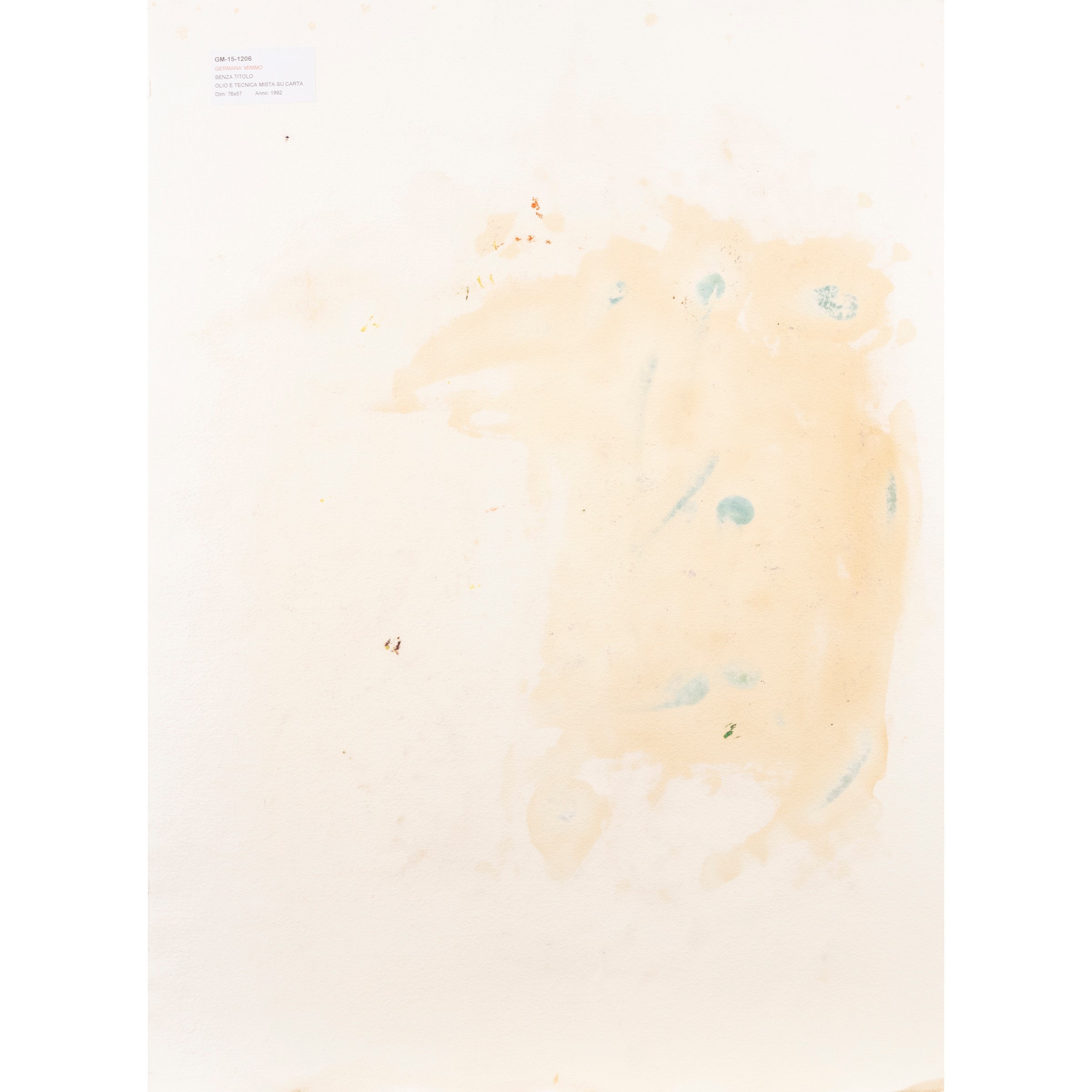 Mimmo Germanà - Senza titolo, olio e tecnica mista su carta