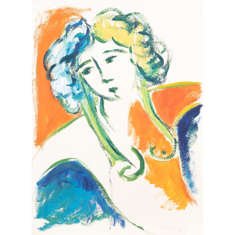 Mimmo Germanà - Senza titolo (1990), olio e tecnica mista su carta