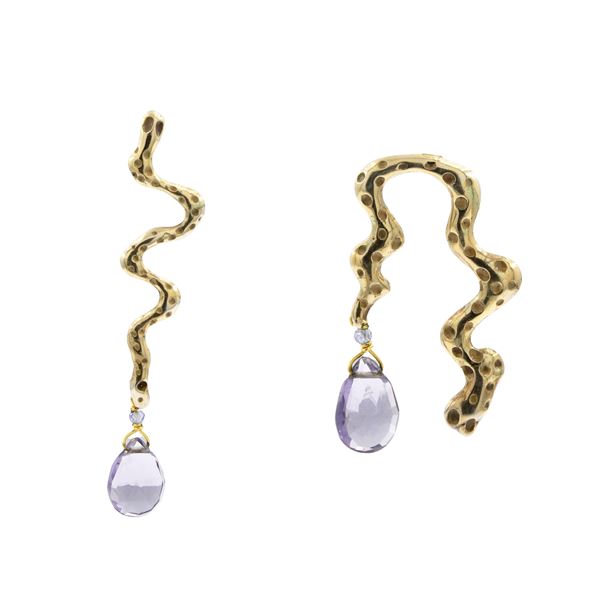 Vintage bijou pendants in 925 silver and pear shaped stones  - Auction Bijoux e Fashion Vintage Web Only  - Colasanti Casa d'Aste