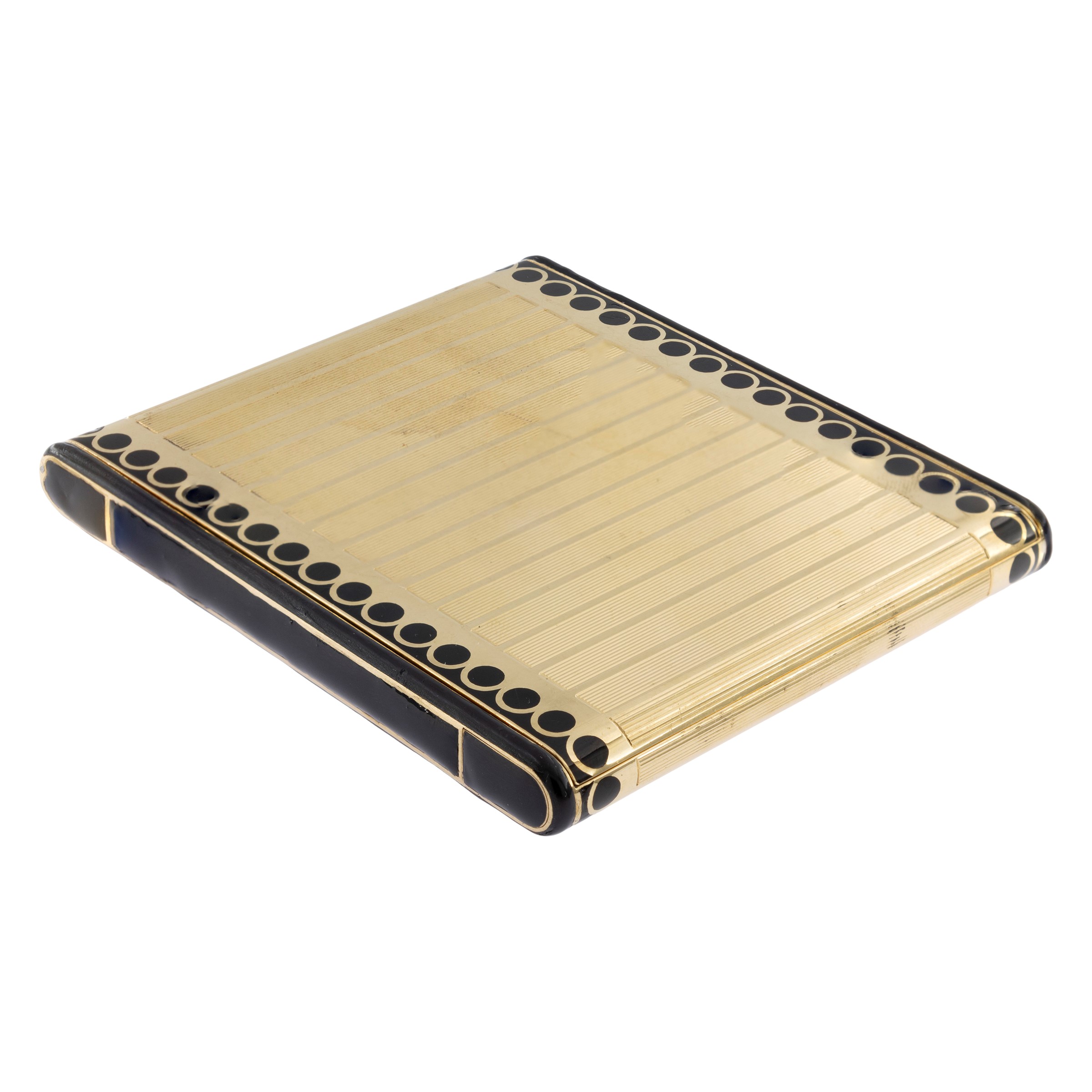 Cartier portasigarette in oro giallo 18kt e smalto nero