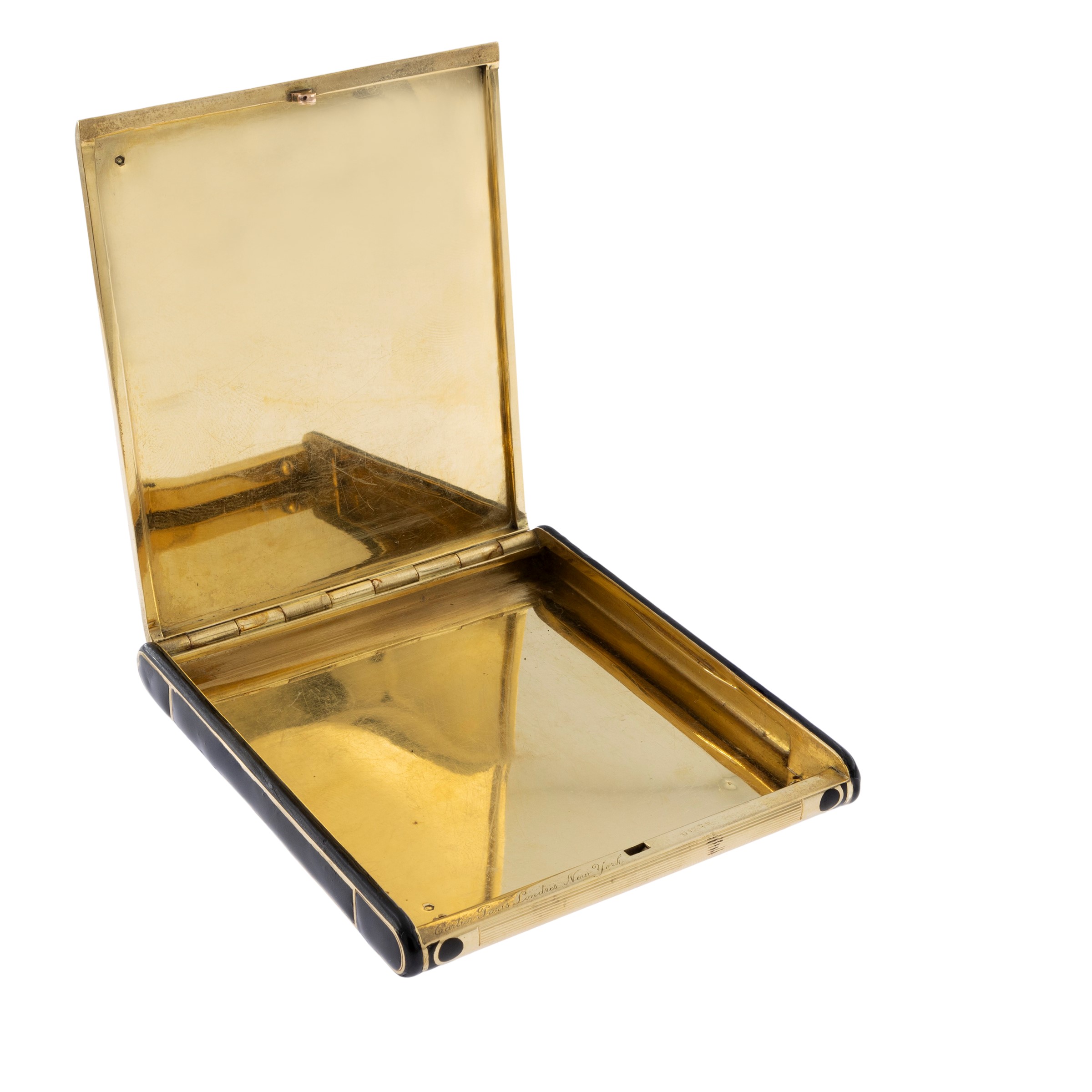 Cartier portasigarette in oro giallo 18kt e smalto nero