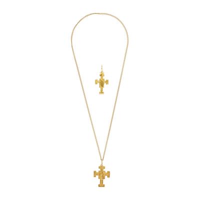 Collana con Pendente Croce Ortodossa in Oro Giallo 18kt