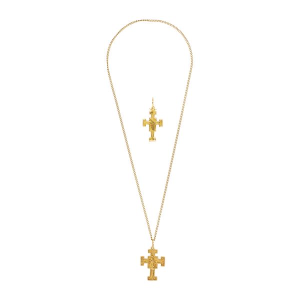 Collana con pendente Croce ortodossa in oro giallo 18kt