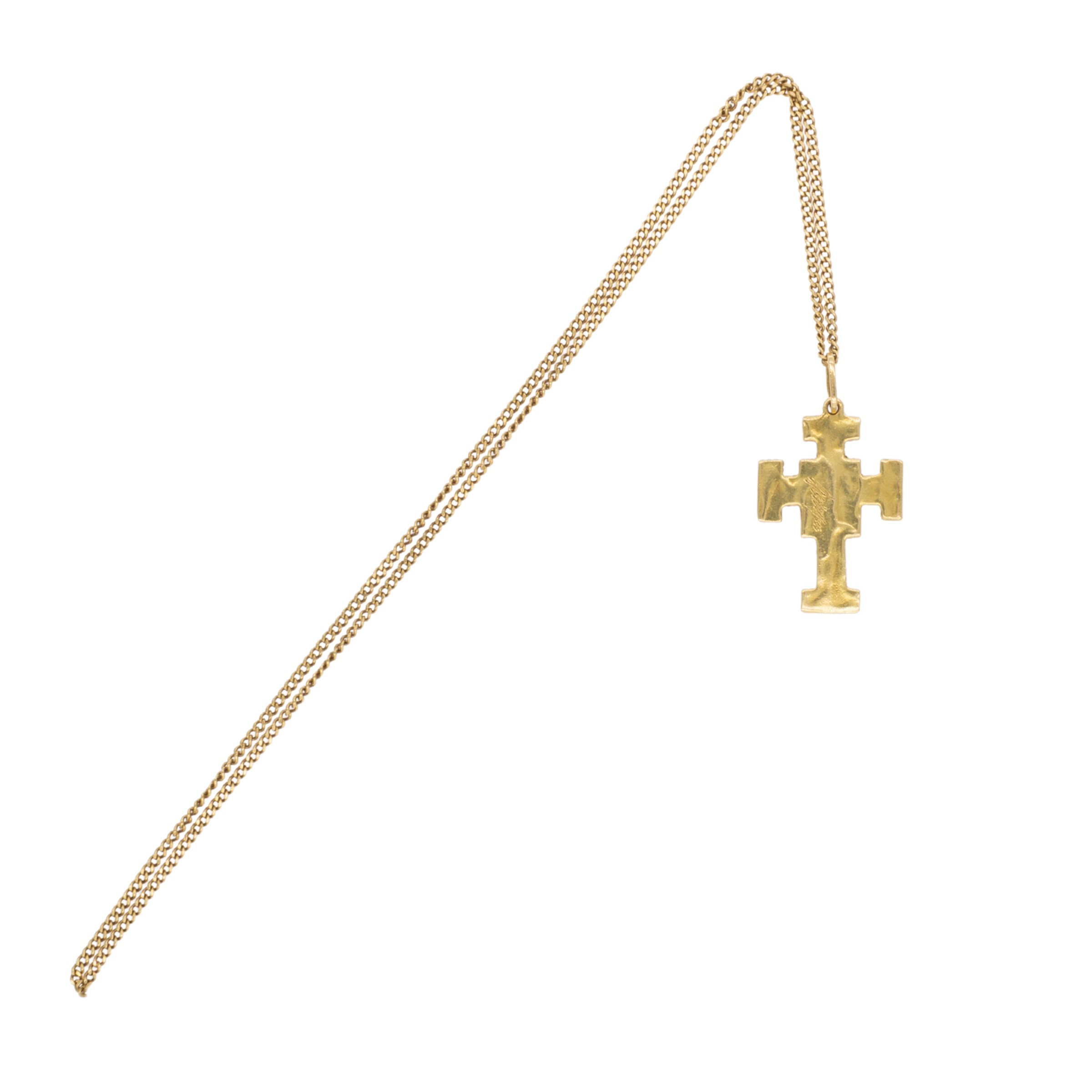 Collana con Pendente Croce Ortodossa in Oro Giallo 18kt