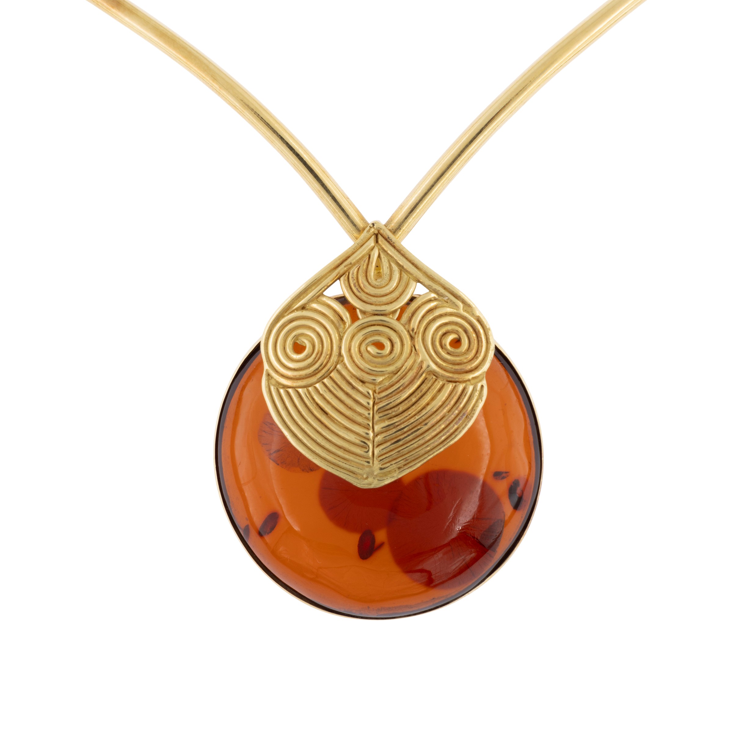 Collana in Oro Giallo 18kt e Ambra Naturale