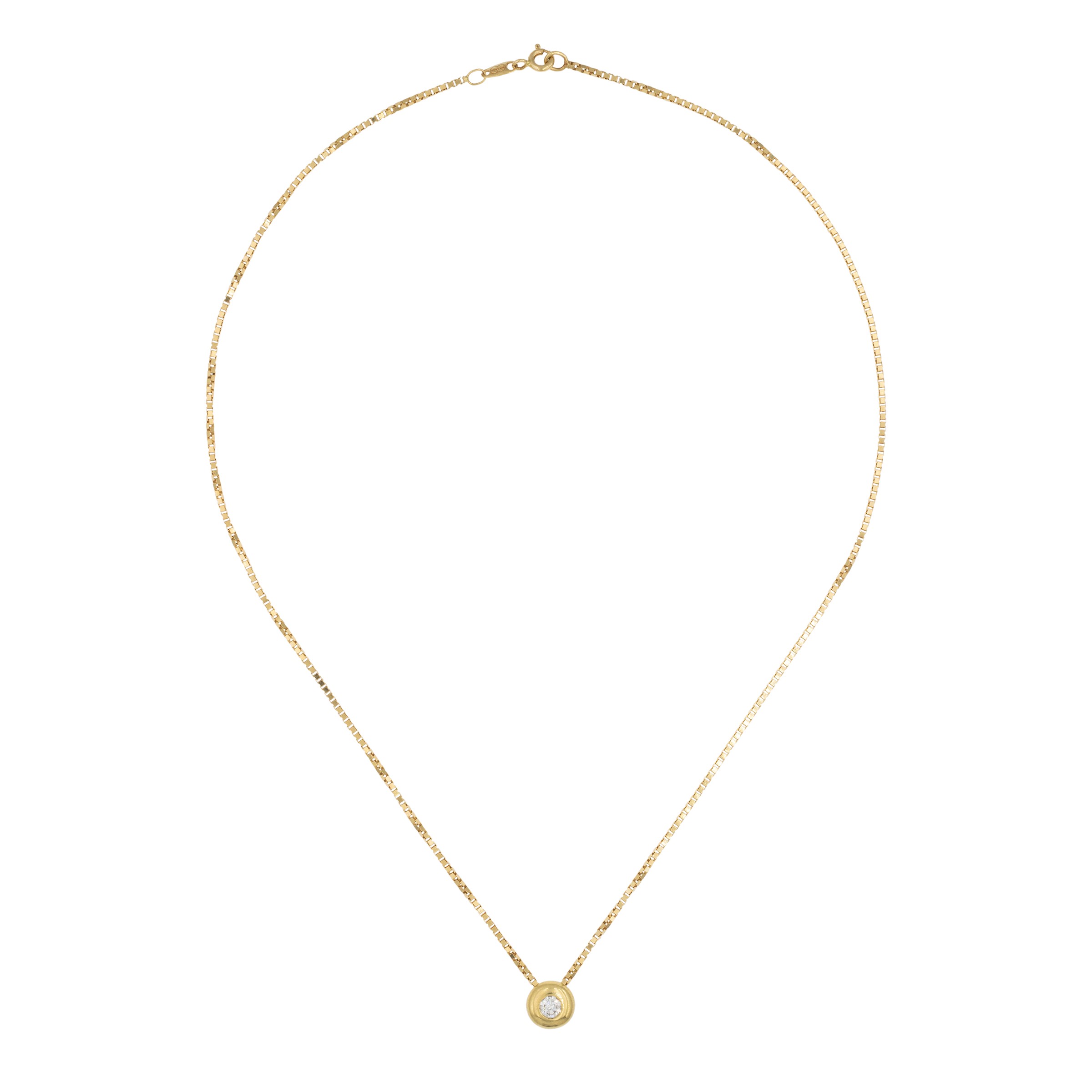 Collana punto luce in oro giallo 18kt e diamante