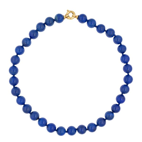 Collana ad un filo di sfere in lapislazzulo