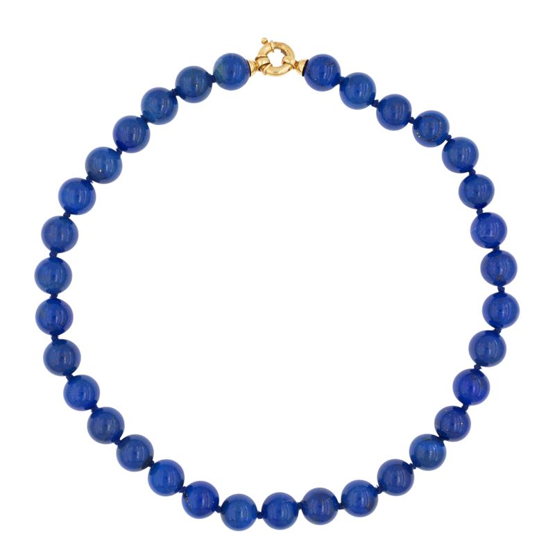 Collana ad un filo di sfere in lapislazzulo