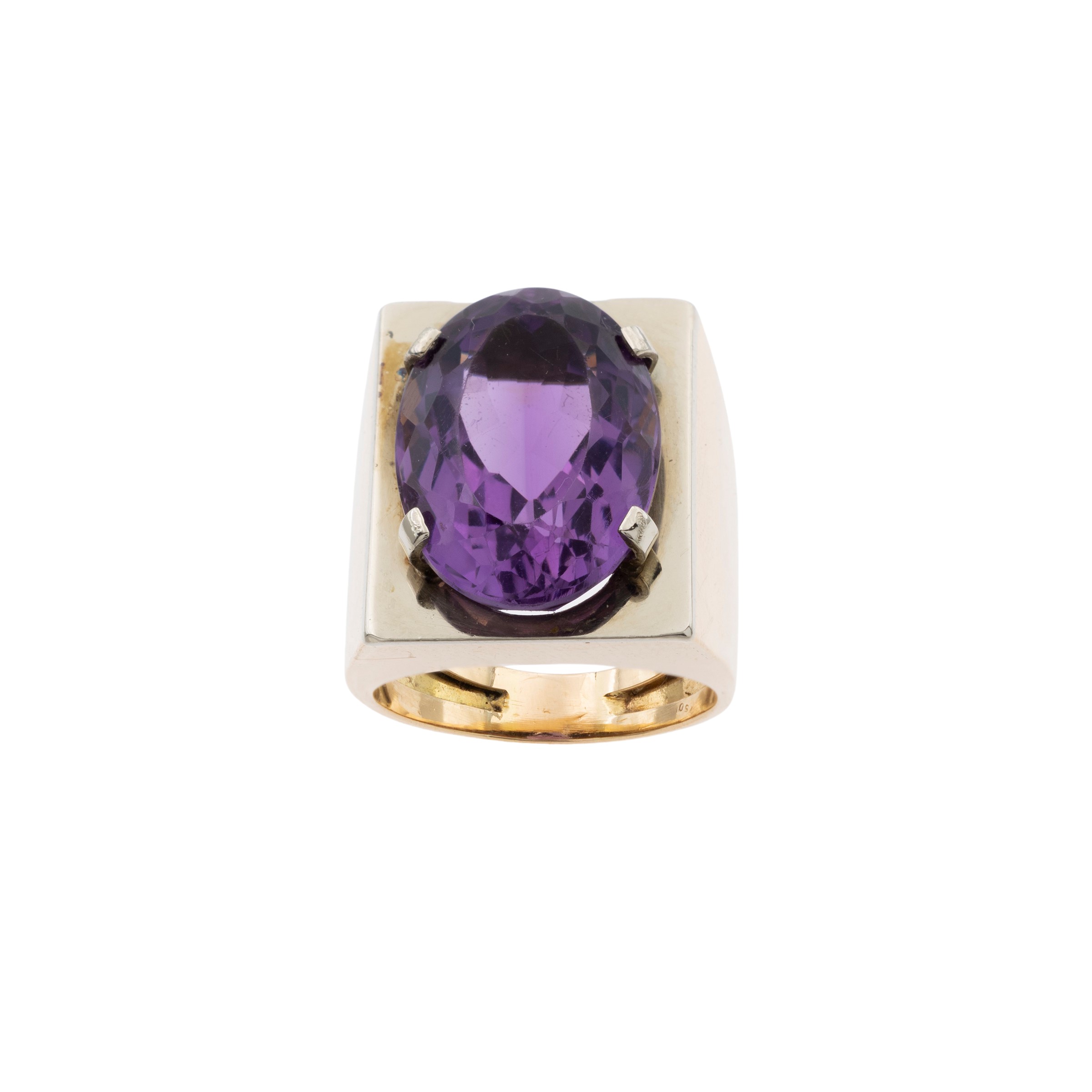 Anello in Oro a Due Colori 18kt con Ametista