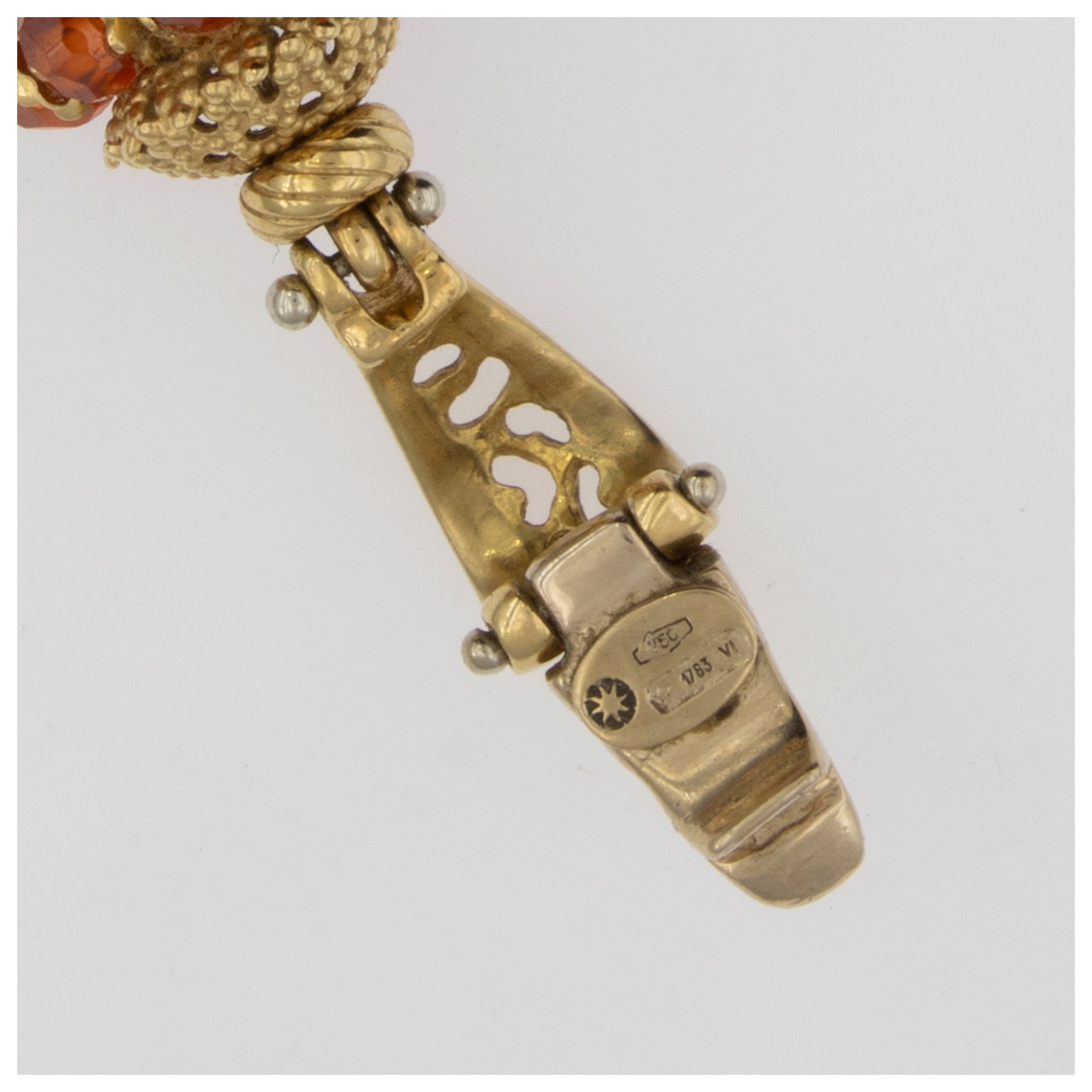 Pendente croce in oro giallo 18kt e quarzi colorati