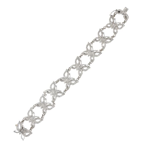 Bracciale farfalle in oro bianco 18kt e diamanti