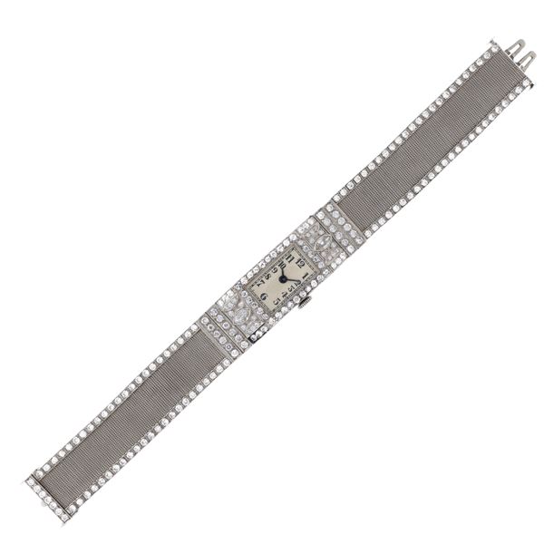 Orologio da donna in platino e diamanti