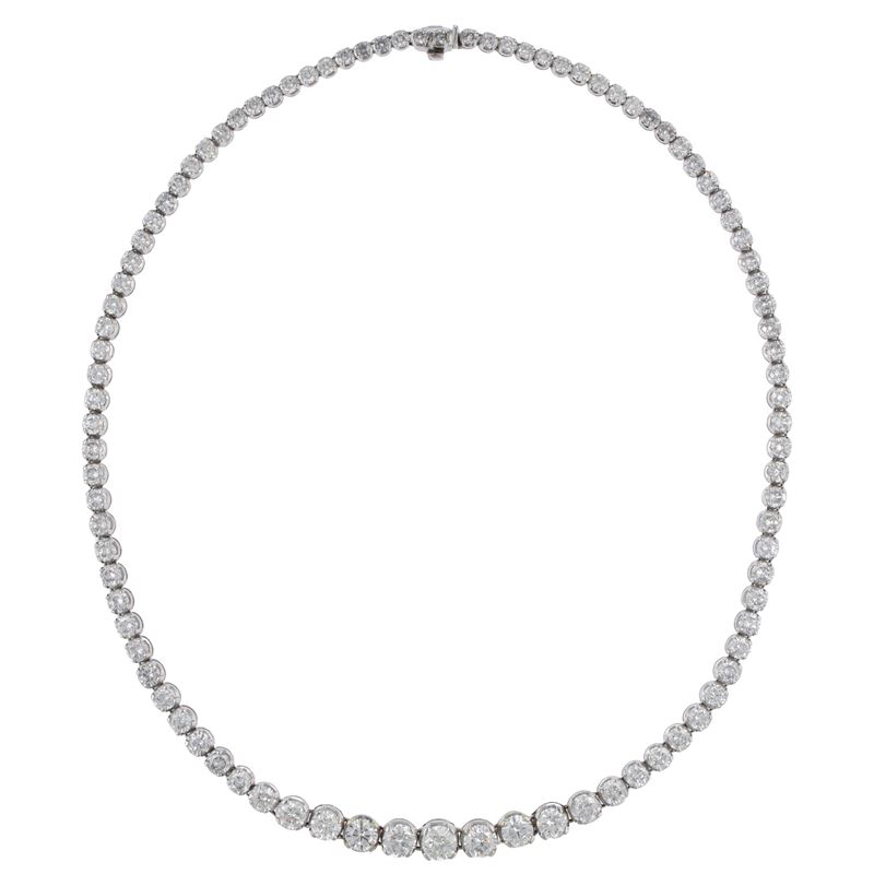Collana castonière in oro bianco 18kt e diamanti naturali