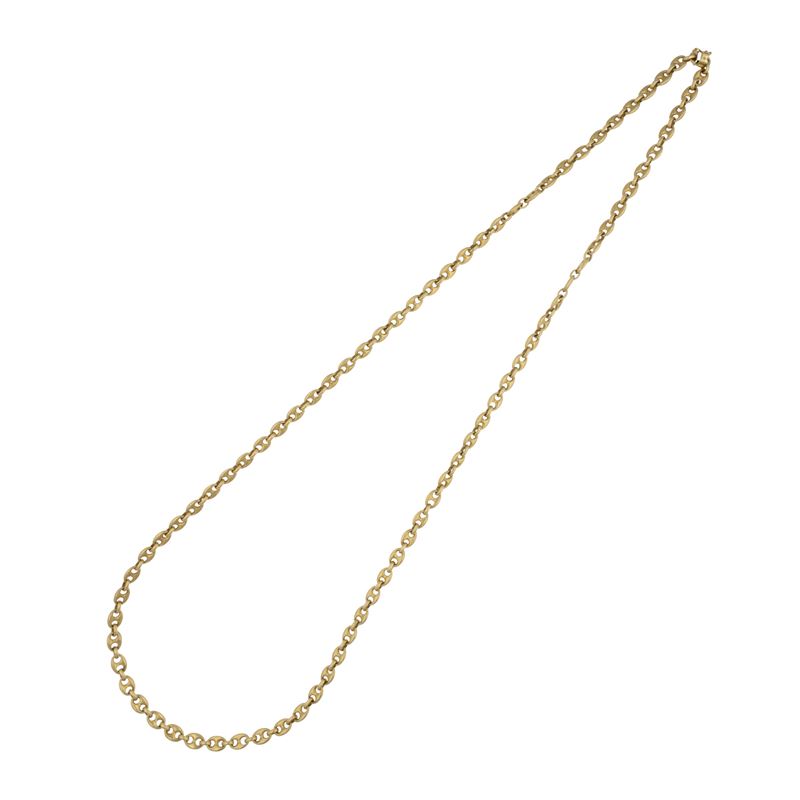 Lunga collana a maglia marinara in oro giallo 18kt