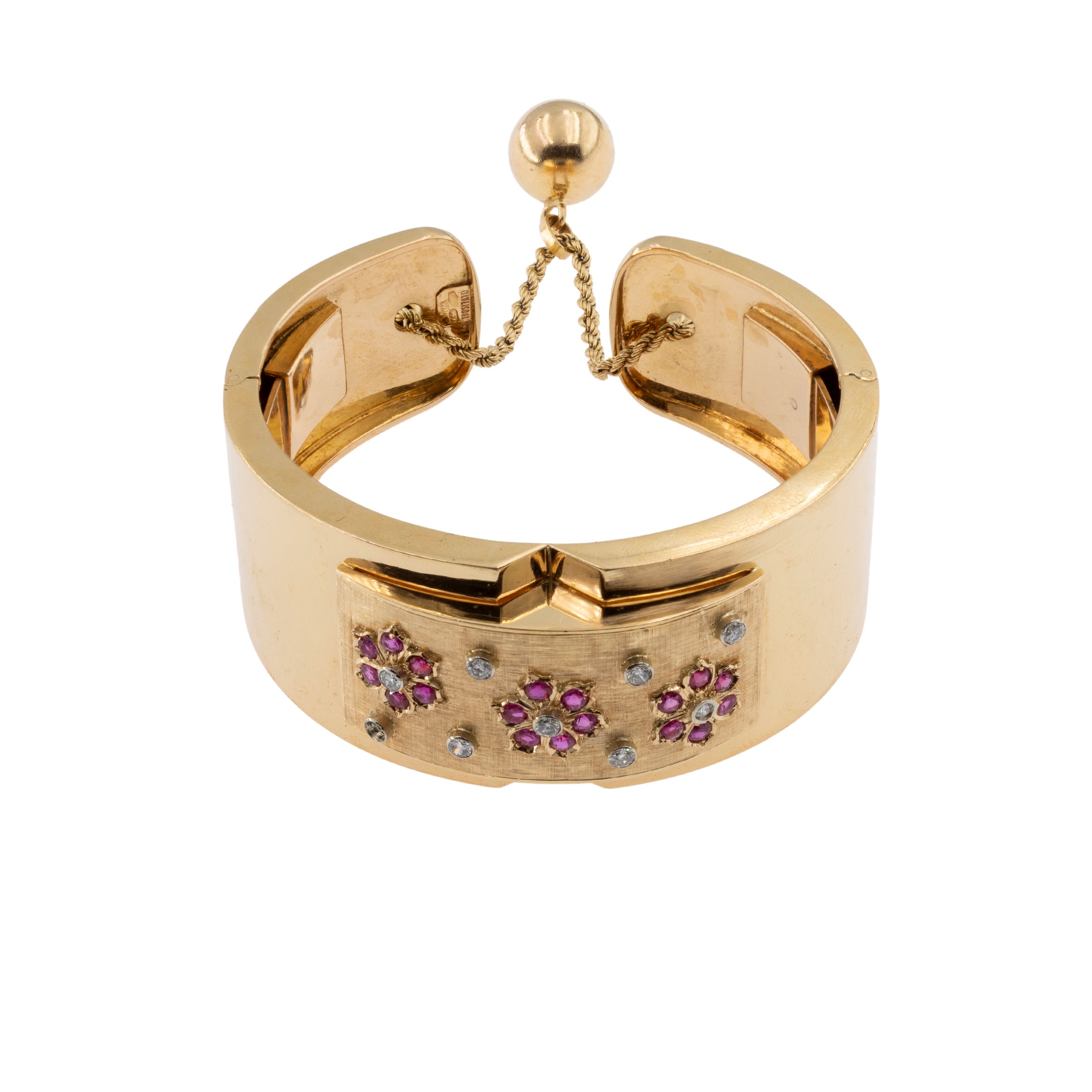 Bracciale a Manetta in Oro Giallo Liscio e Satinato 18kt