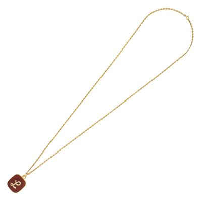 Lunga Collana in Oro Giallo 18kt e Pendente con Lettera L