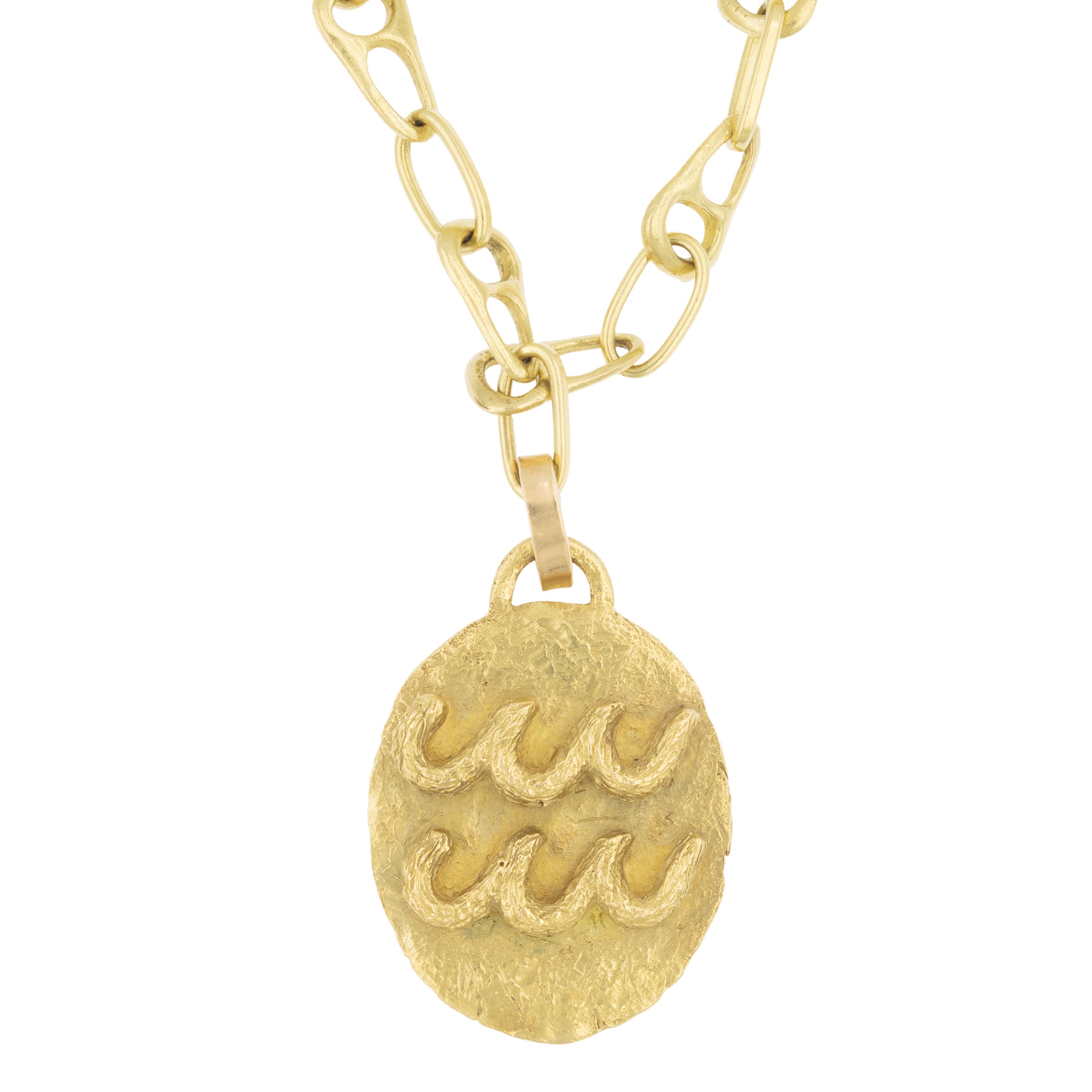 Masenza Lunga Collana con Pendente Segno Zodiacale Acquario