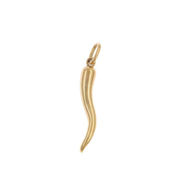Bulgari pendente corno in oro giallo 18kt