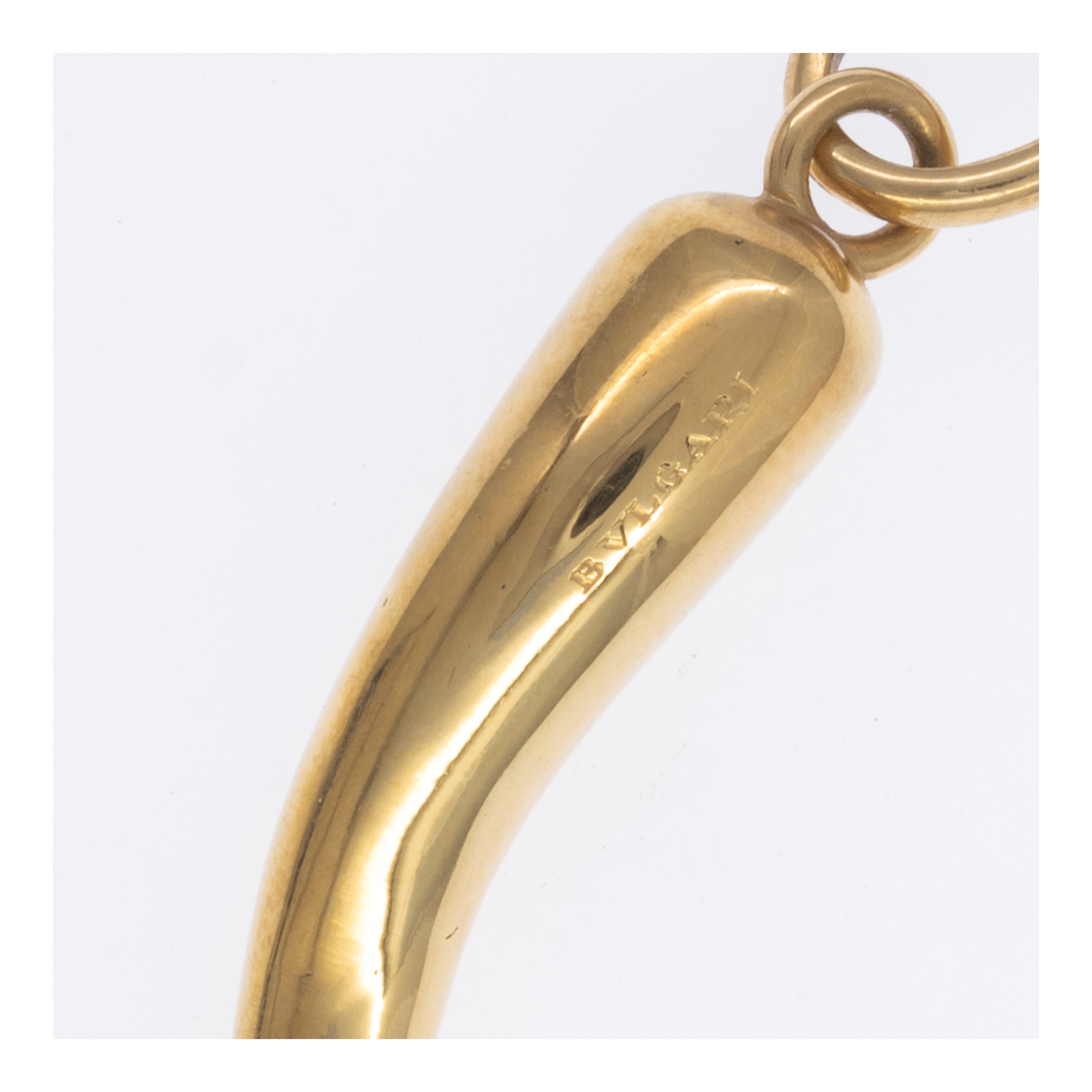 Bulgari pendente corno in oro giallo 18kt